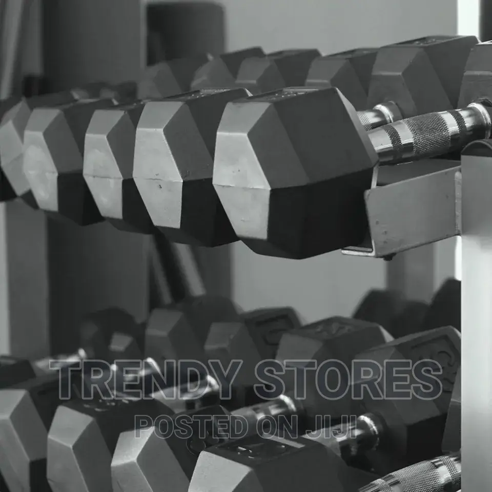 Rubber Coated Hexagonal Dumbbell Set From 5kg To 20kg