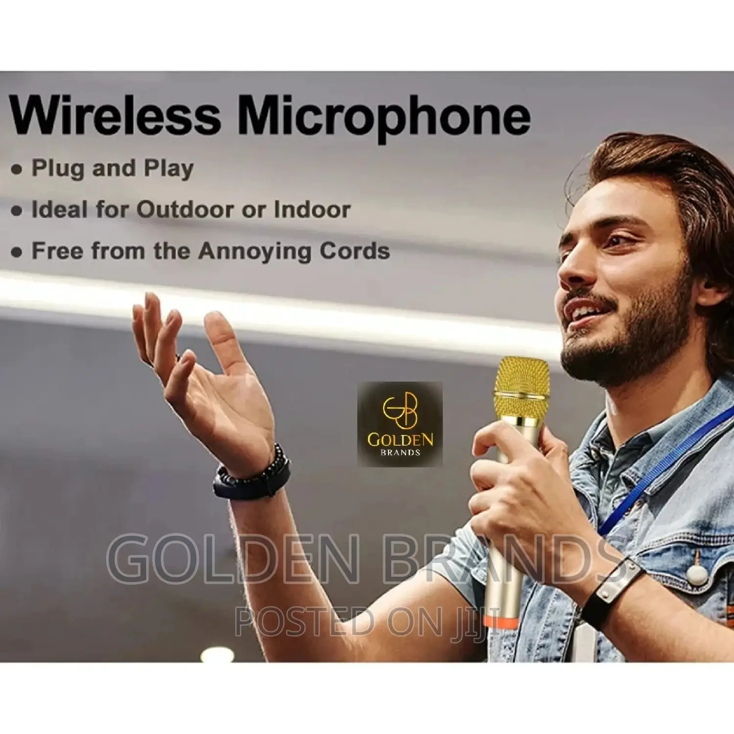 Wireless Microphone UHF Dual Cordless Dynamic 200 Feets