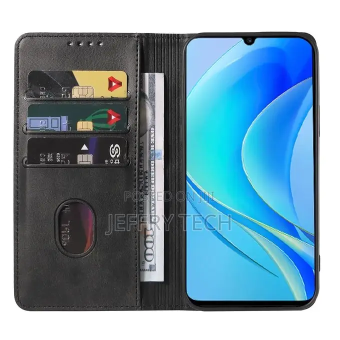 For Huawei Nova Y70 Flip Leather Phone Case(Black)