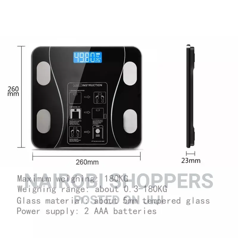 Rechargeable Bmi Body Weight Scale,Uses SMRT App Called Okok