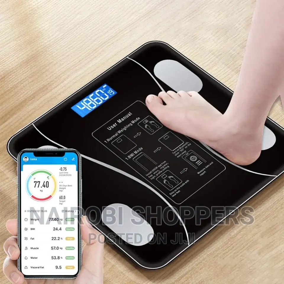 Rechargeable Bmi Body Weight Scale,Uses SMRT App Called Okok
