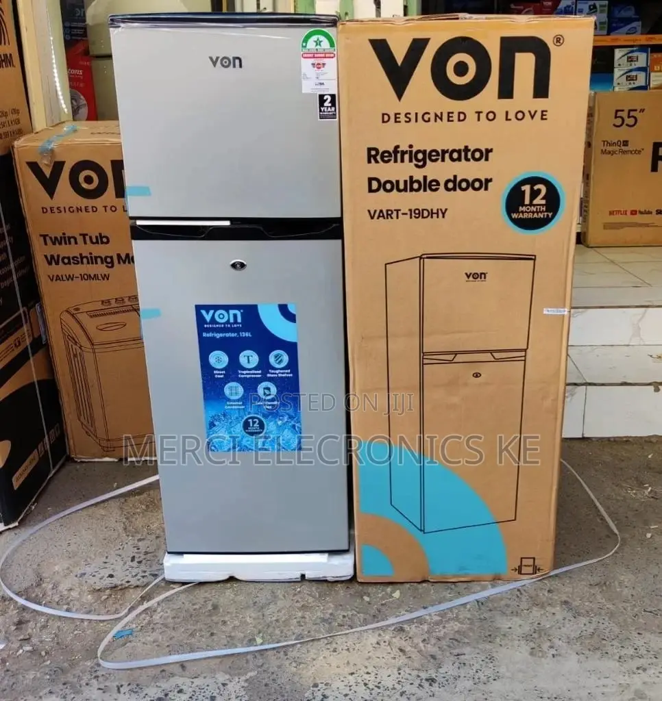 Von Vart-18dmy Double Door Fridge 138l - Silver - Von