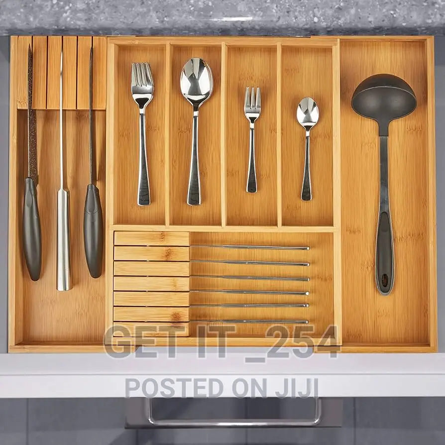 Expandable Wooden Cutlery Drawer Organizer