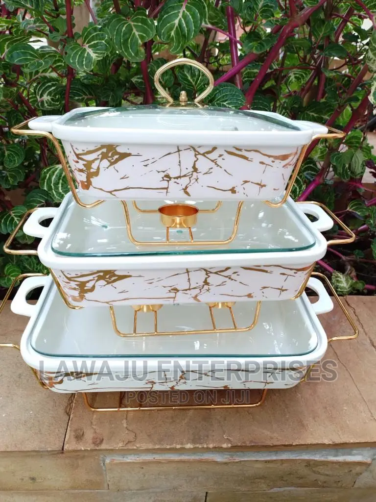 3pcs Ceramic Chaffing Dishes