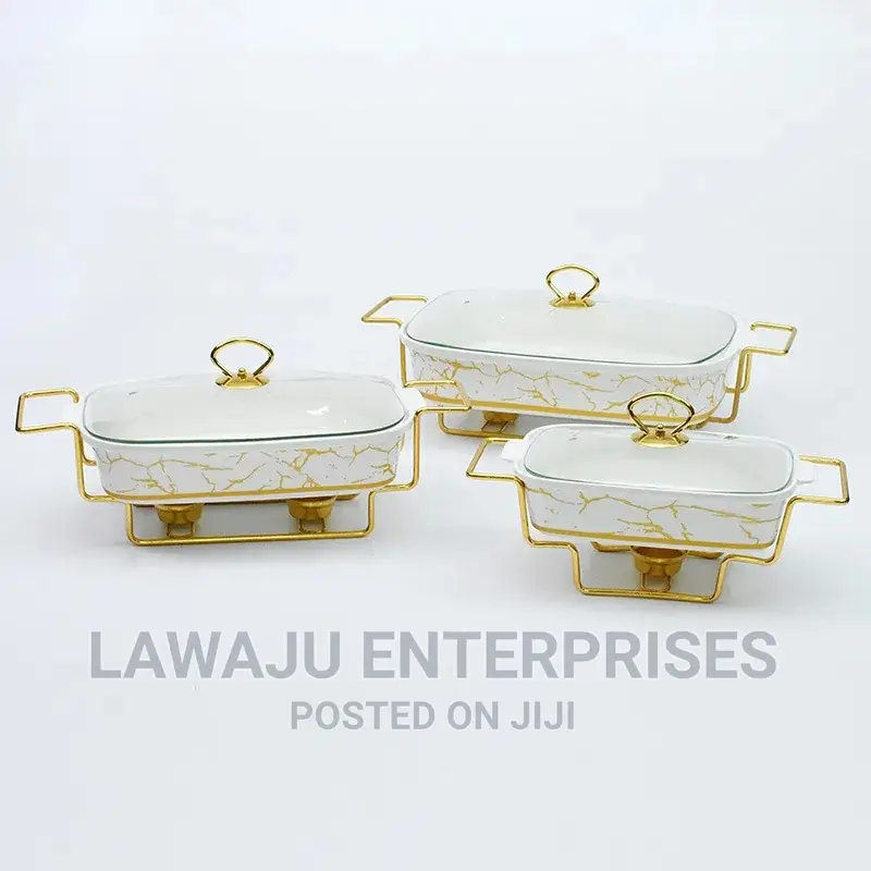 3pcs Ceramic Chaffing Dishes