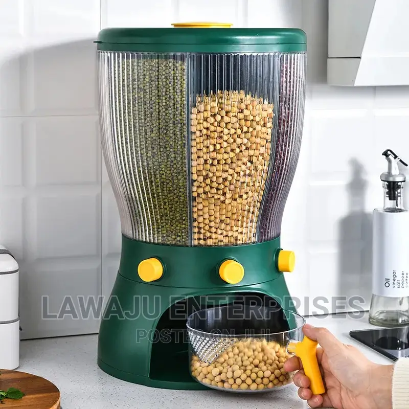 Multifunctional Rotating Partitioned Cereal Dispenser