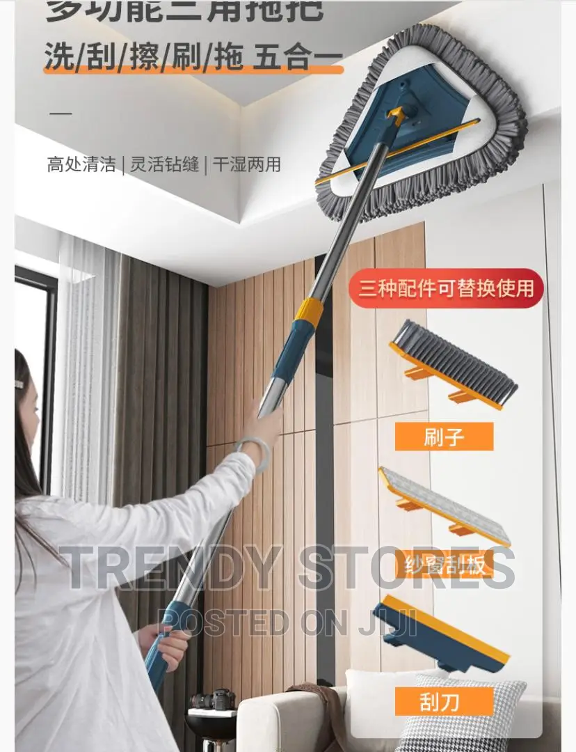 Telescopic Wiper Brush With Chenille Triangular Mop