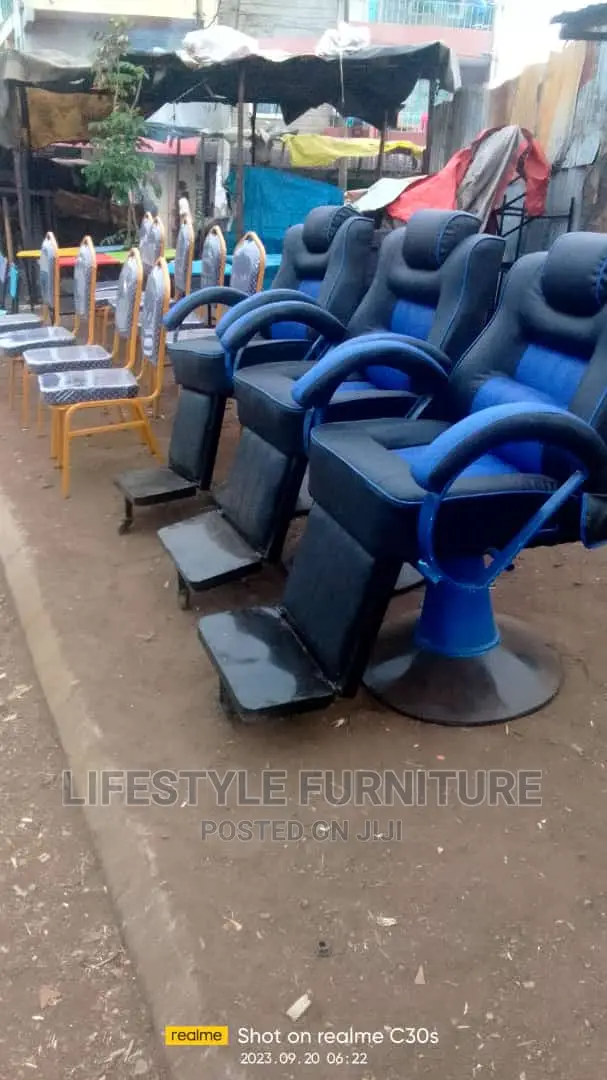 Adjustable Blue Kinyozi Chairs