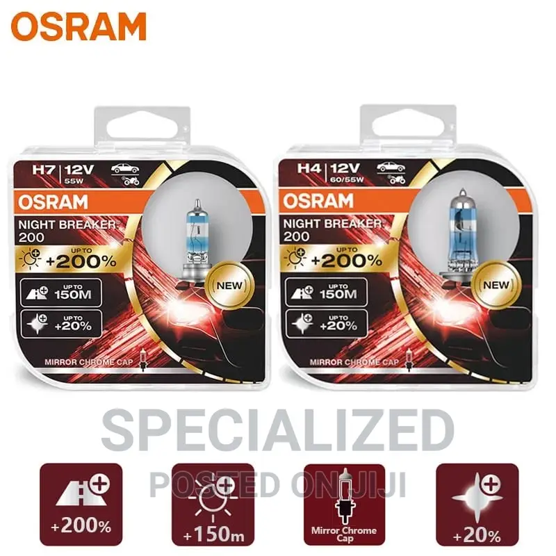OSRAM Night Breaker 200 Car Headlight Bulbs H7 H4 H11
