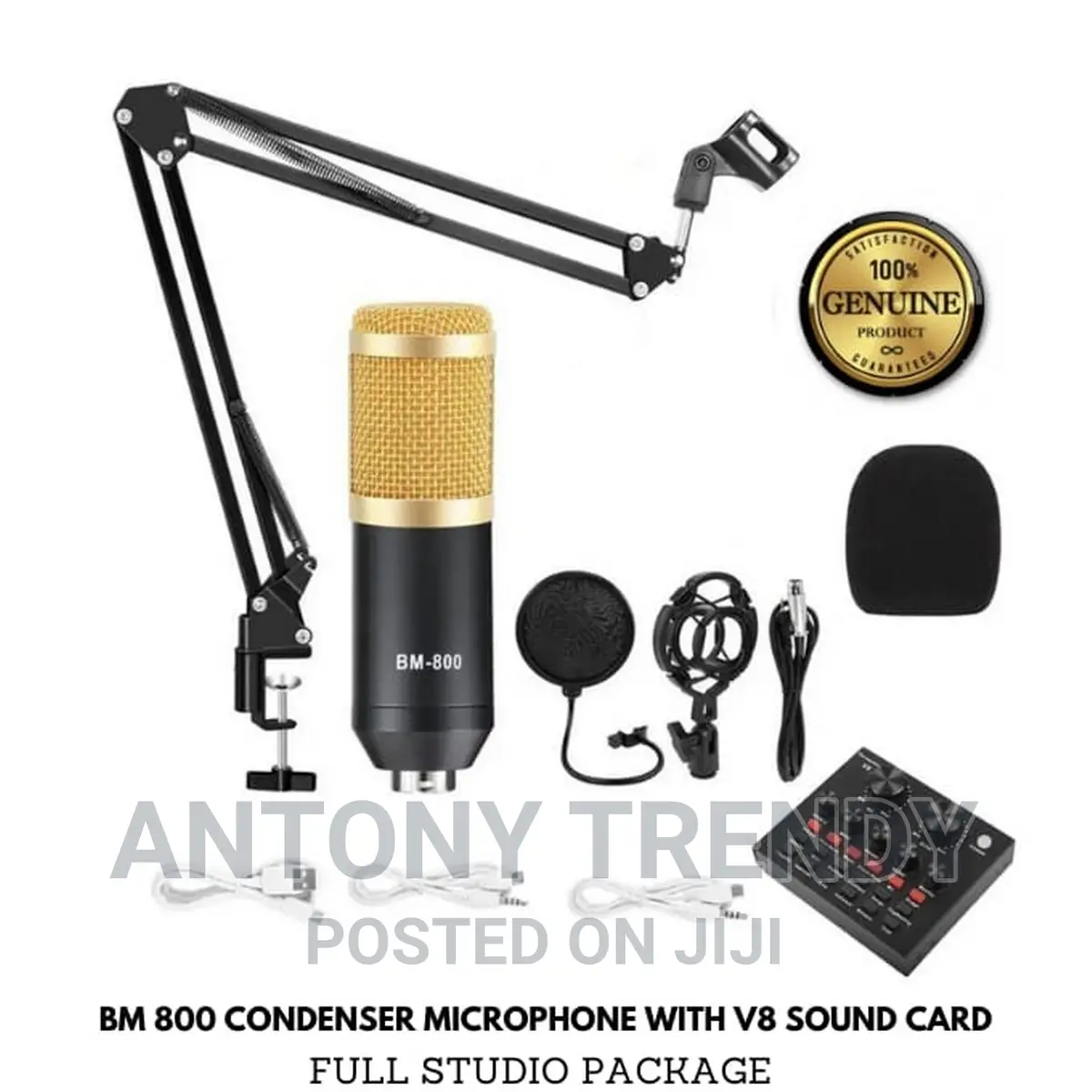 Condenser Microphone V8 Sound Card Mixer Live Broadcast
