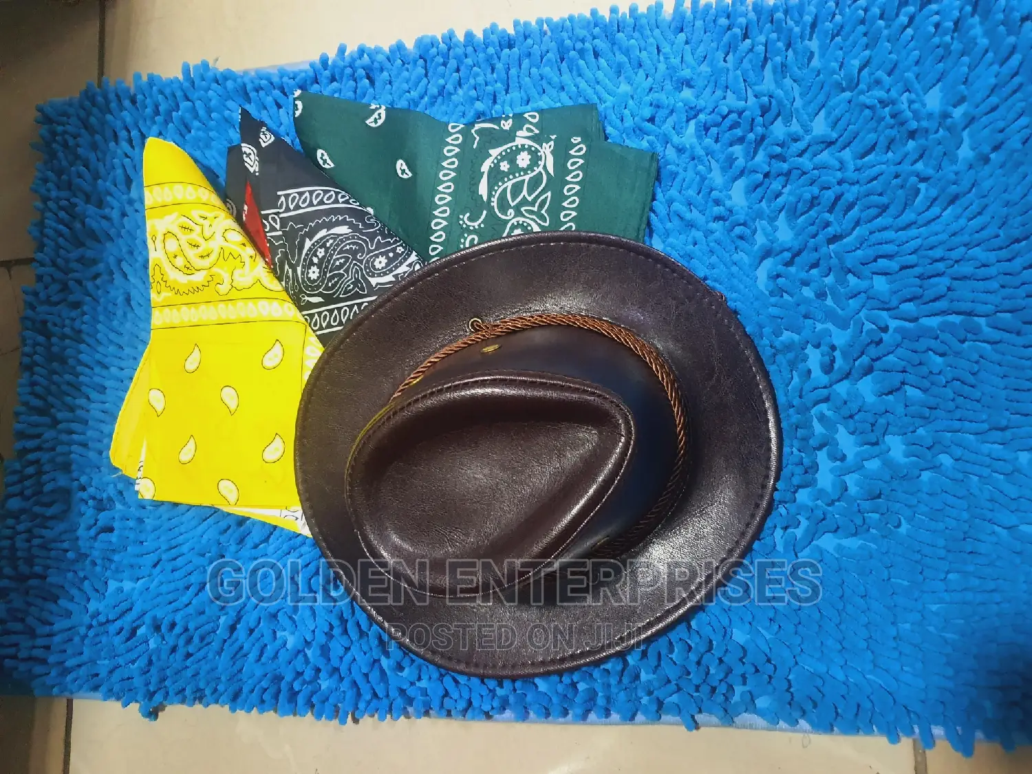 Kids Leather Cowboy Hat + Bandana( Can Be Sold Separately)