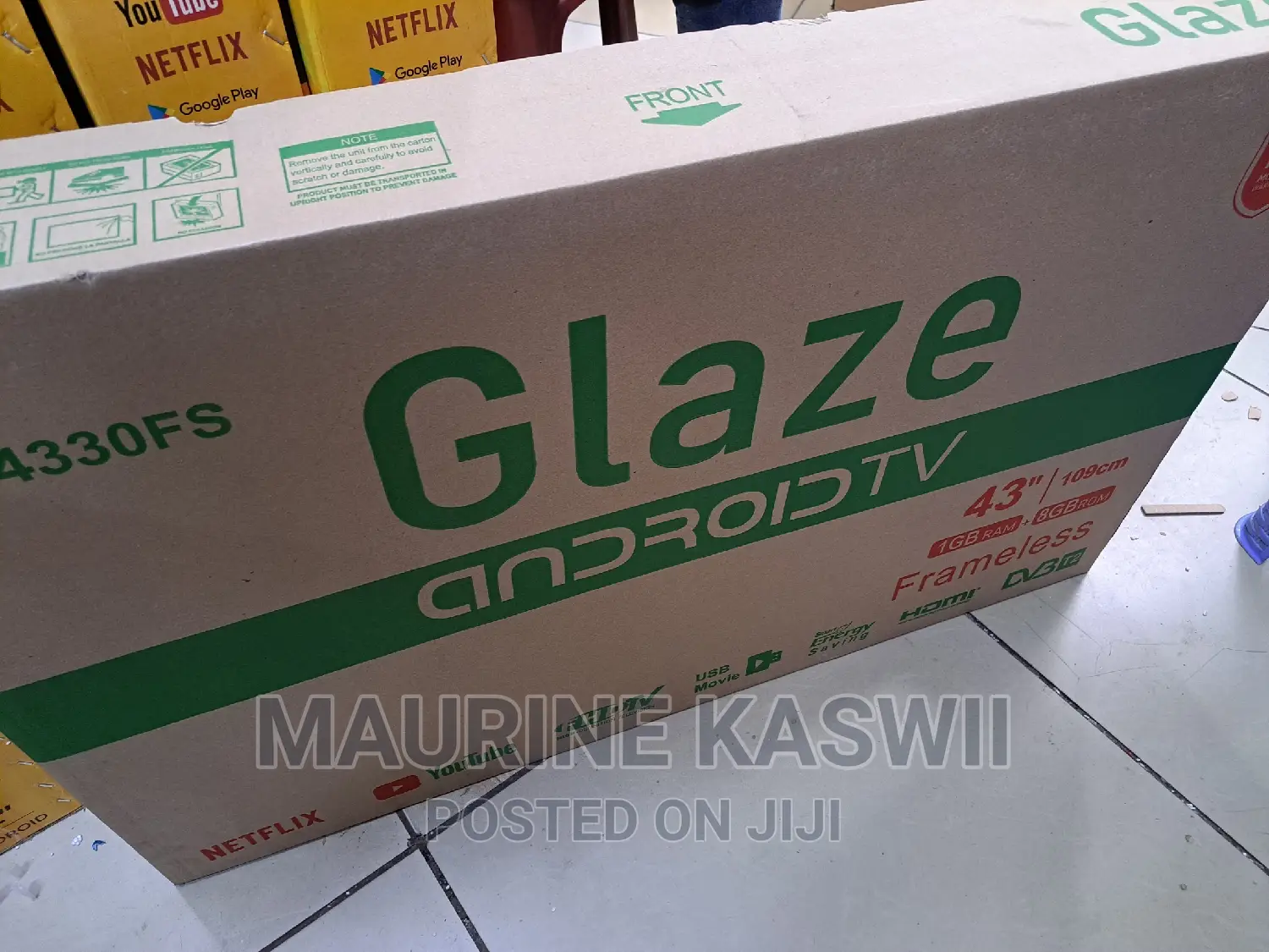GLAZE 43 Inch Smart Android TV Netflix and You Tube