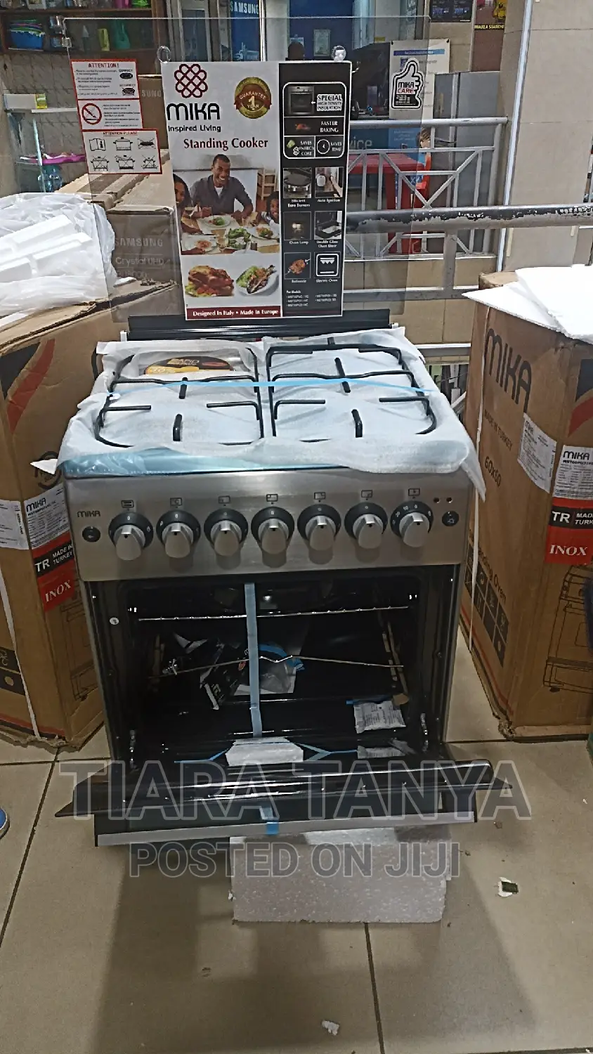 Mika Standing Cooker 3G + 1E Electric Oven Mst60pu31h1/Hc