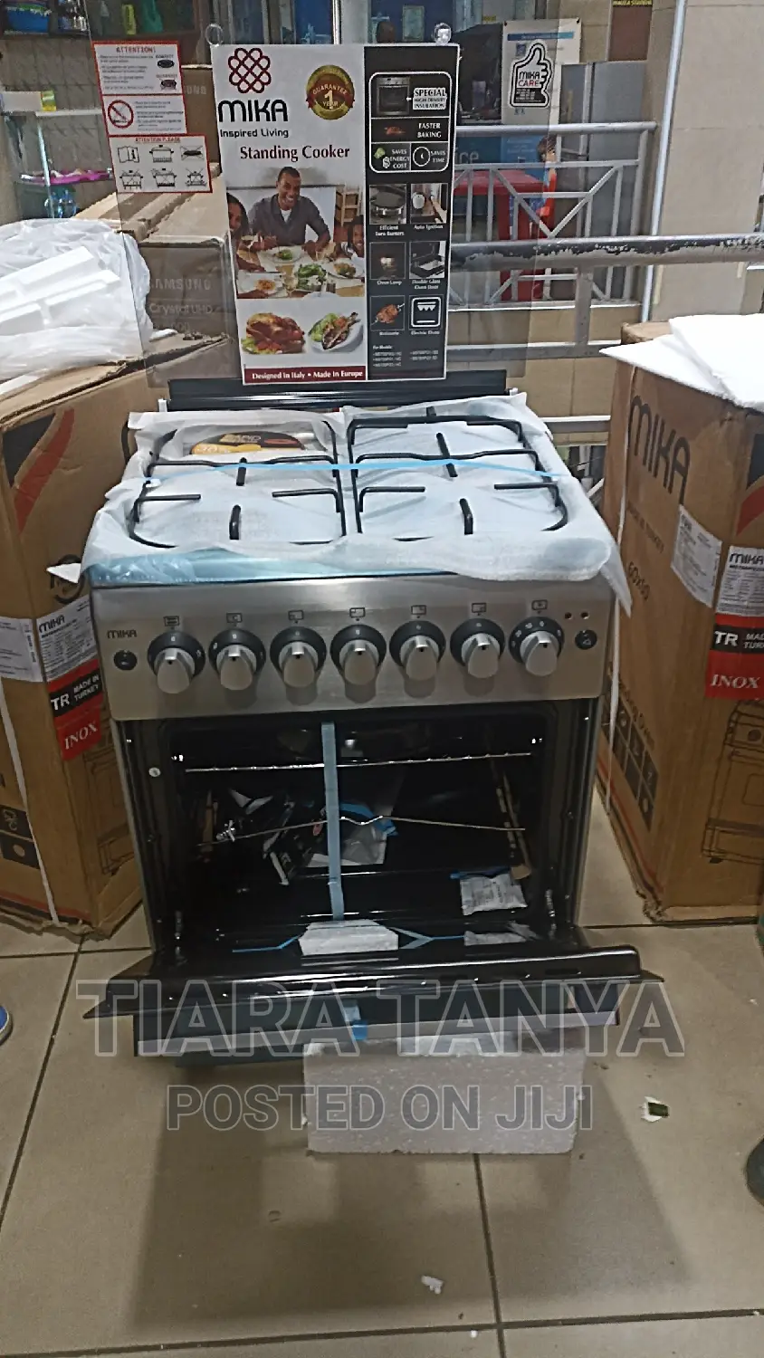 Mika Standing Cooker 3G + 1E Electric Oven Mst60pu31h1/Hc