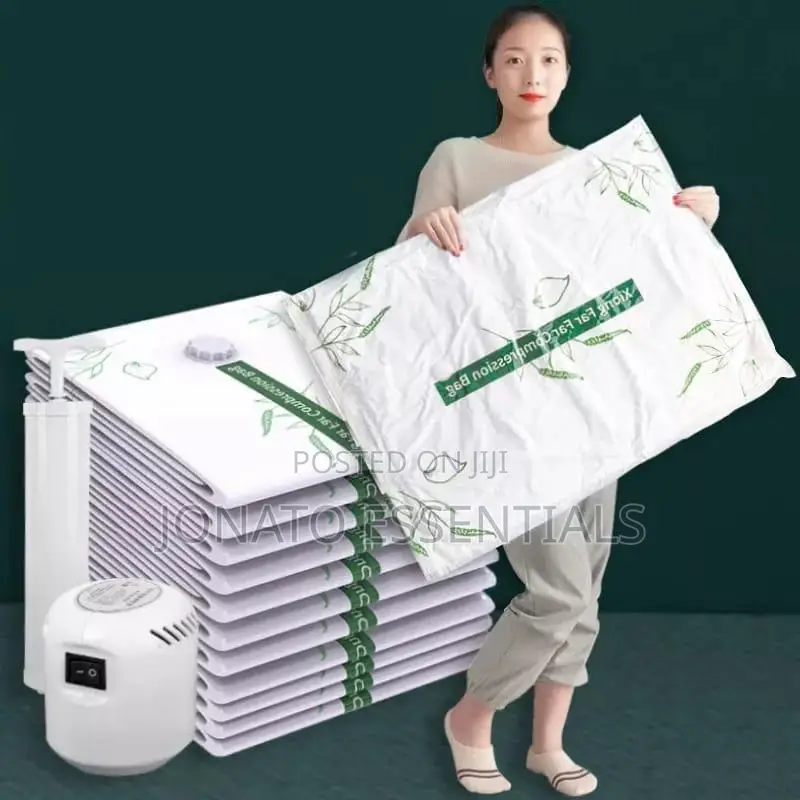 10pcs Vacuum Compression Storage Bags With Electric Pump