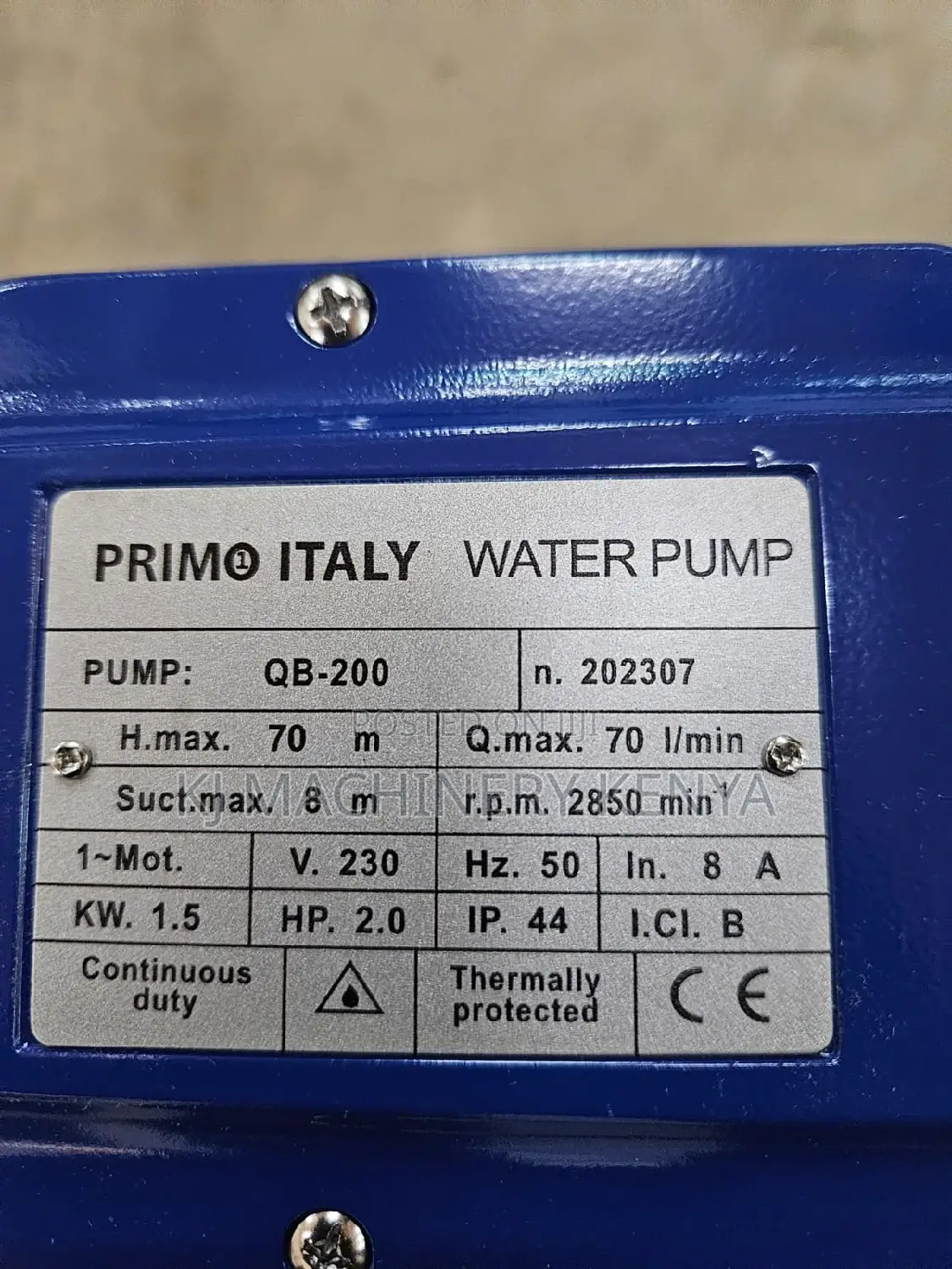 Primo Italy Water Pump 2hp
