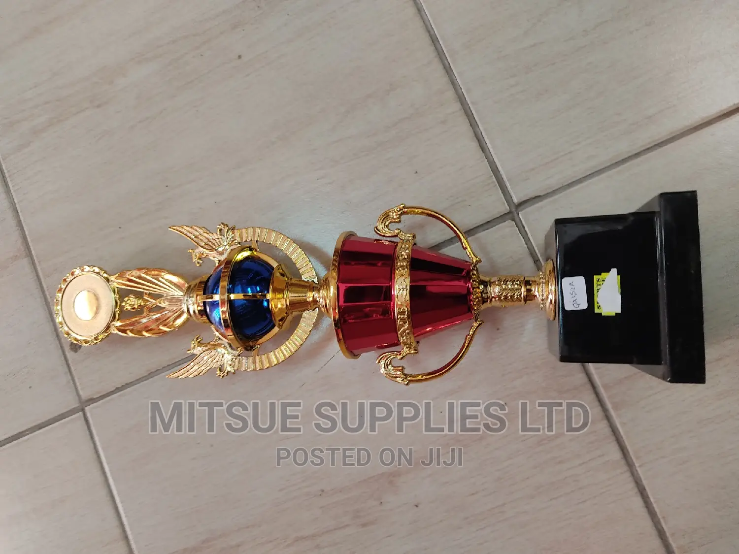 Multipurpose Sports Trophy 50cm on a Plastic Base- Blue/Red