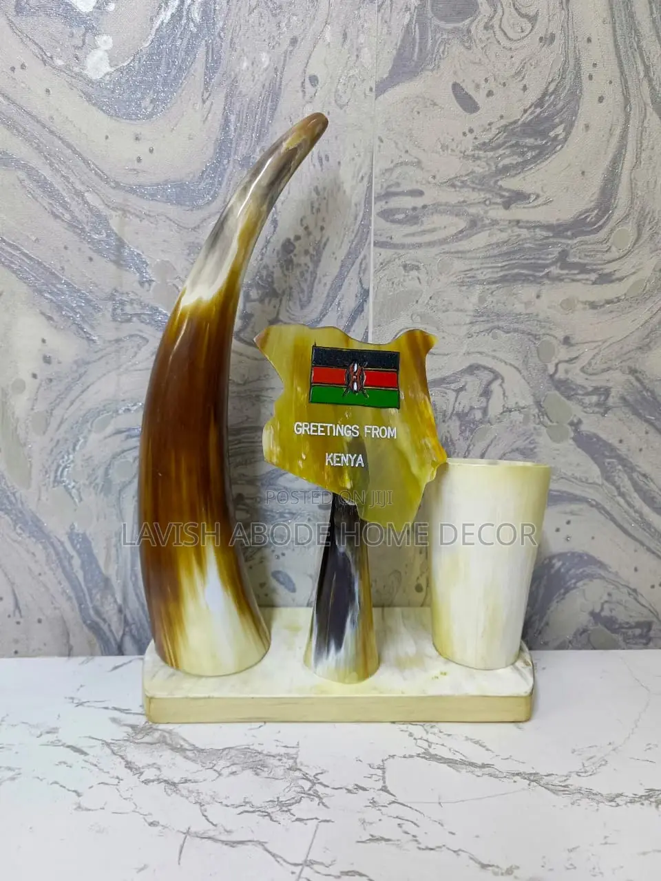 Pen Holder Office Decor Gift With Kenyan Flag