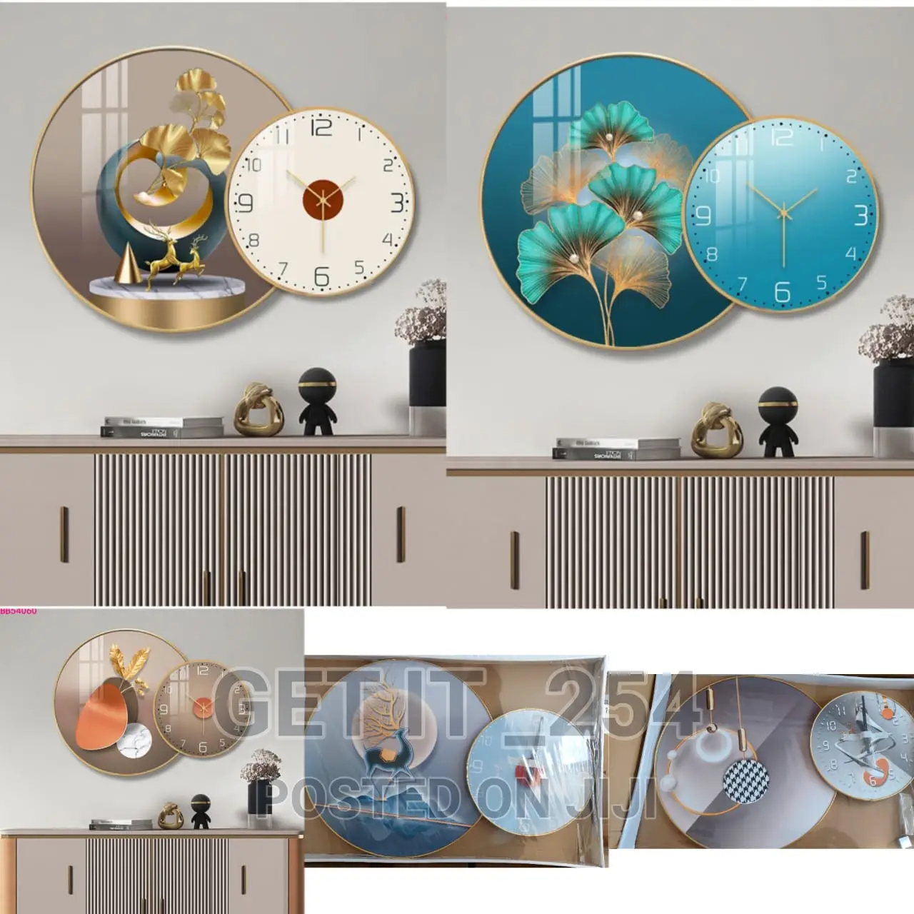 Modern Round 2 in 1 Wall Clock Decor for Living or Entryw