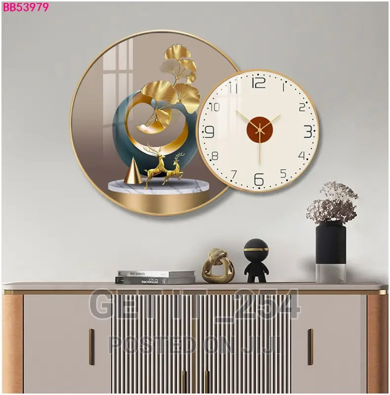 Modern Round 2 in 1 Wall Clock Decor for Living or Entryw