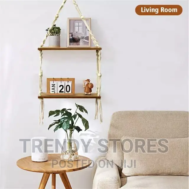 Floating Shelves With Hanging Rope