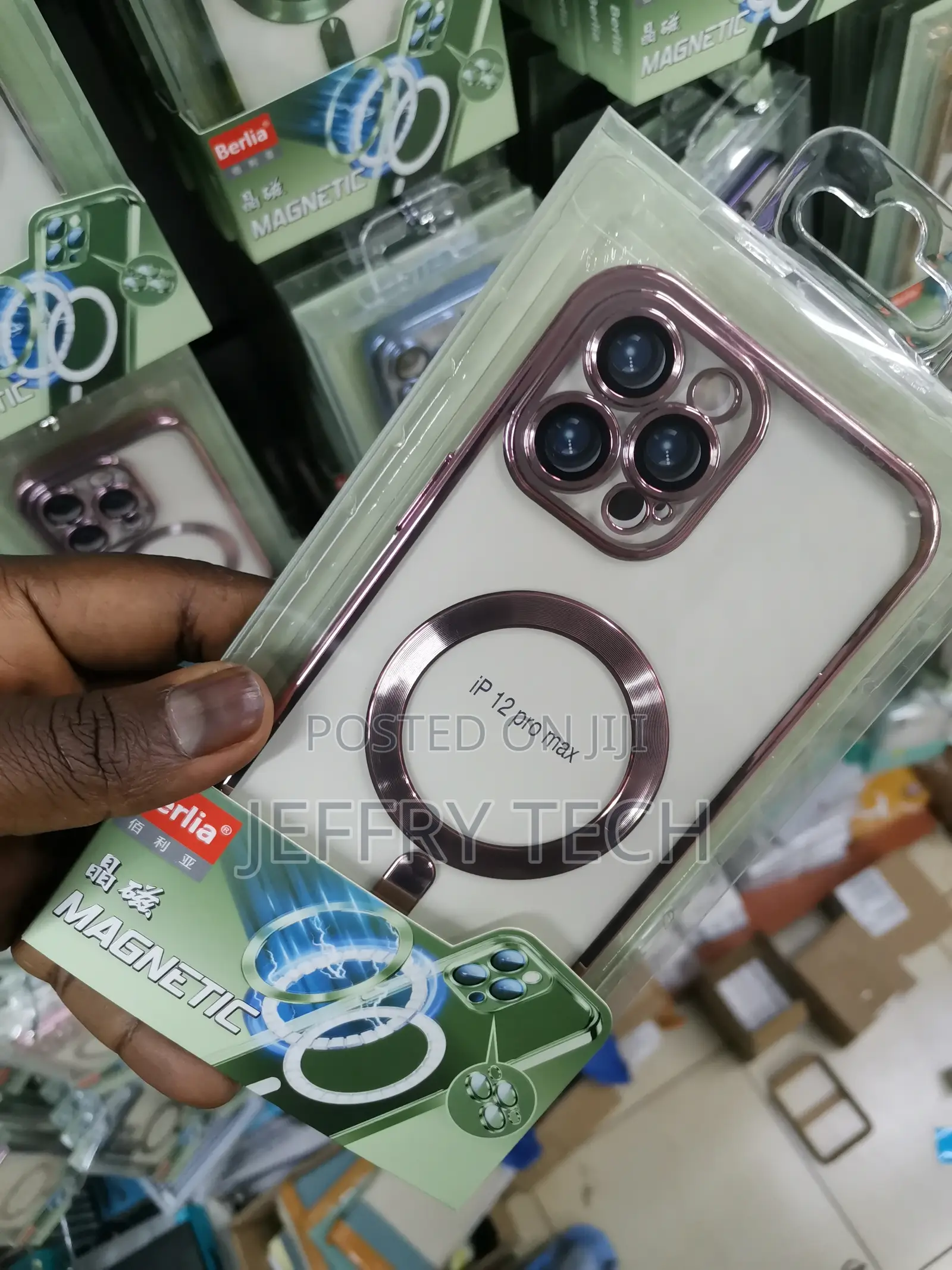 iPhone 12 Pro Max Magnetic Magsafe Case Ring Stand Glass Le
