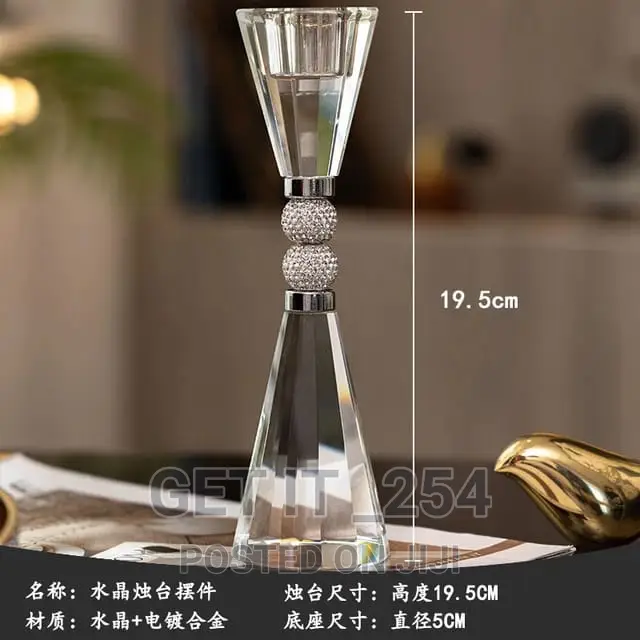Silver Luxury Crystal and Rhinestone Candle Holder