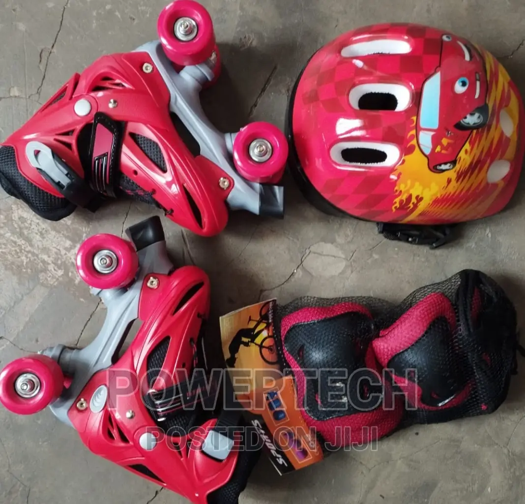 Complete Kit Four Wheel Blue Roller Skates Shoes
"