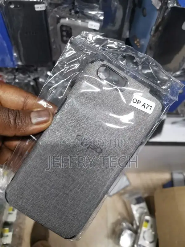 Oppo A71 Gray Fabric Jeans Texture Camera Protection Case