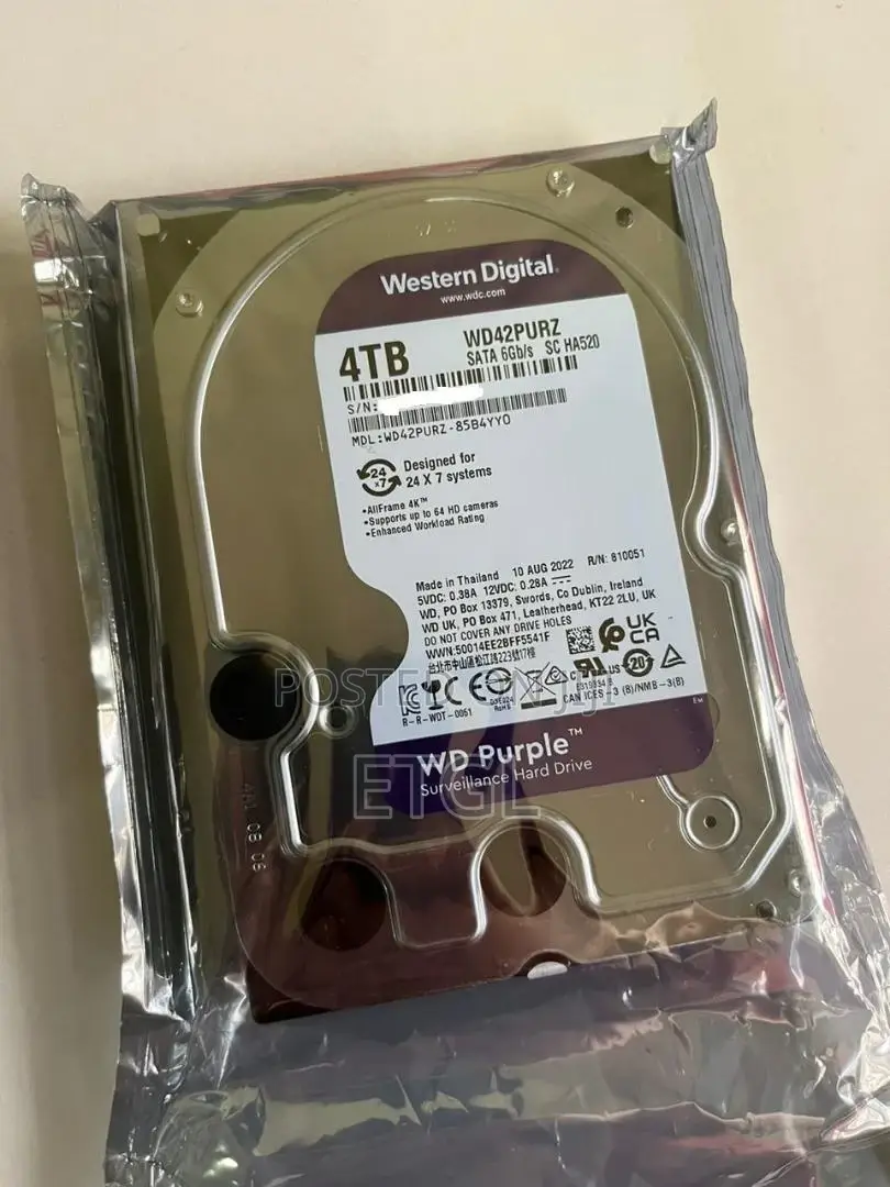 Wd Purple Surveillance Hard Drive - 4 Tb
