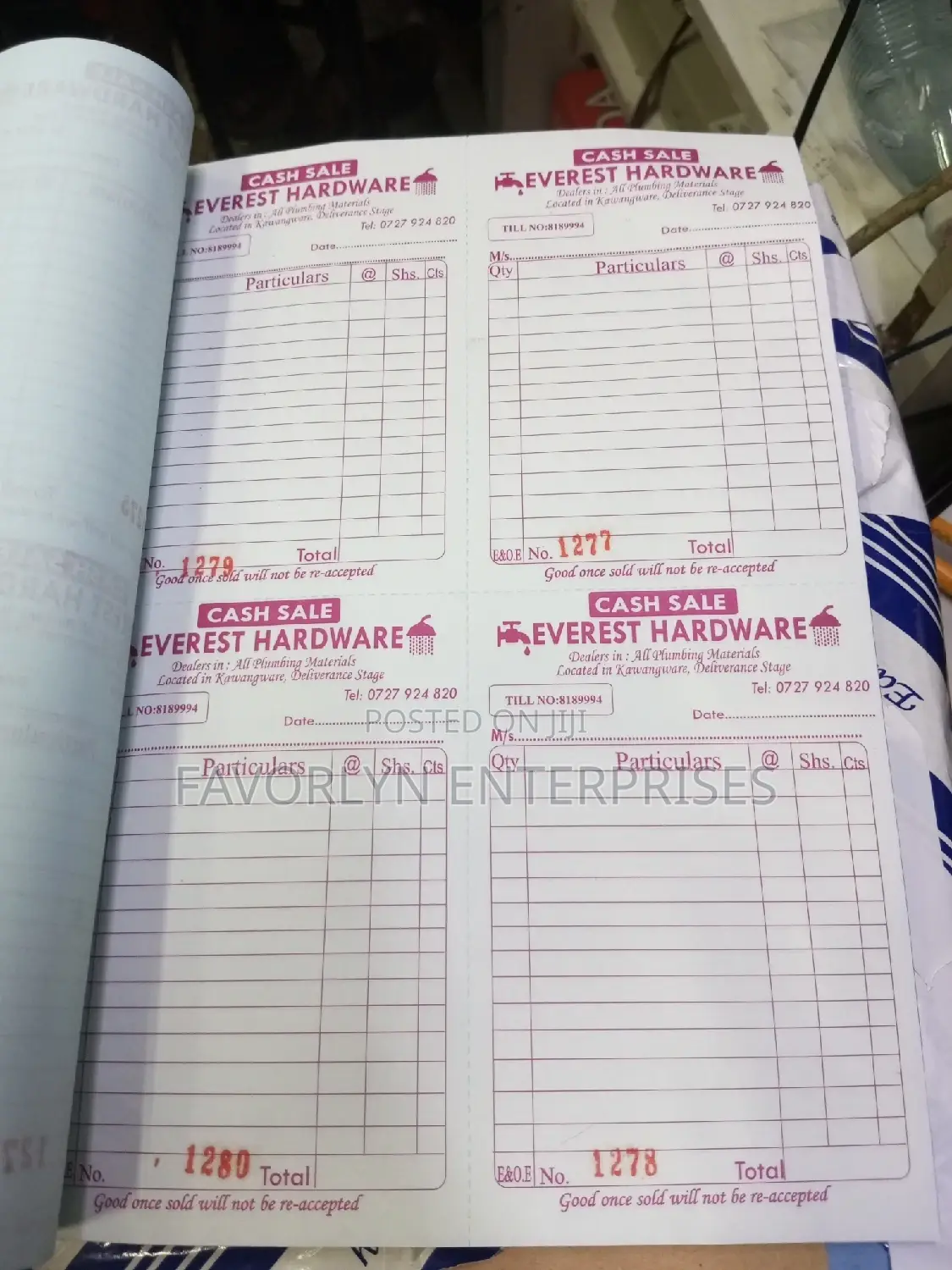 Cash Sale Receipt Printing and Designing