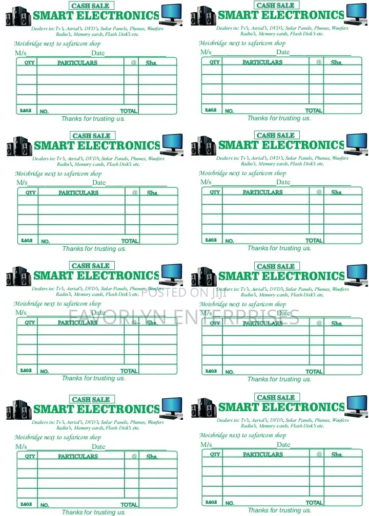 All Types of Receipt Editing and Printing