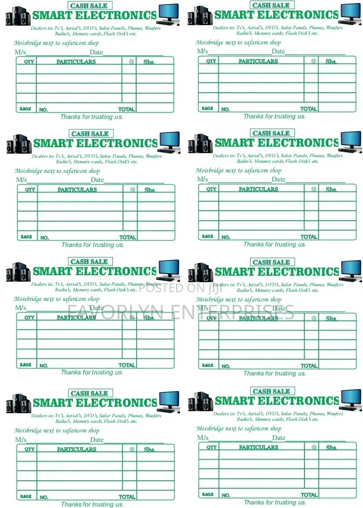 All Types of Receipt Editing and Printing