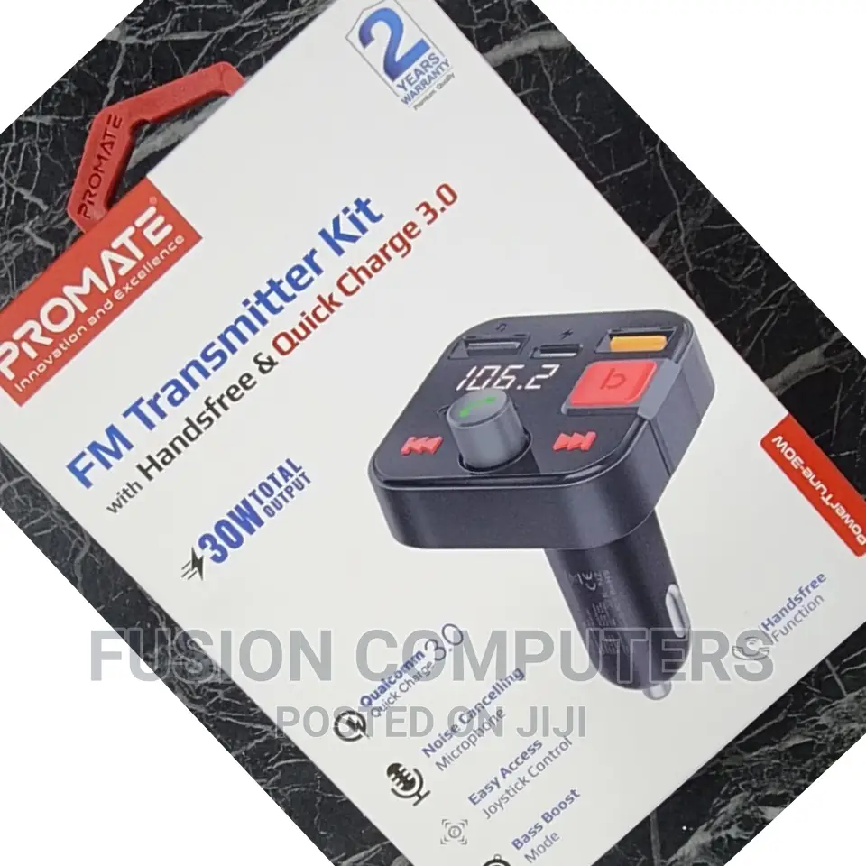 PROMATE FM Transmitter Kit With Handsfree Quick Charge 3.0