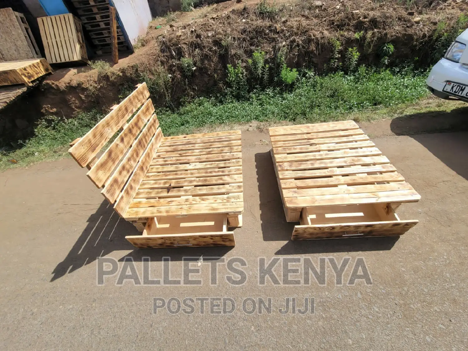 4*6 Pallet Bed- Detachable With Drawers.(SUB)
