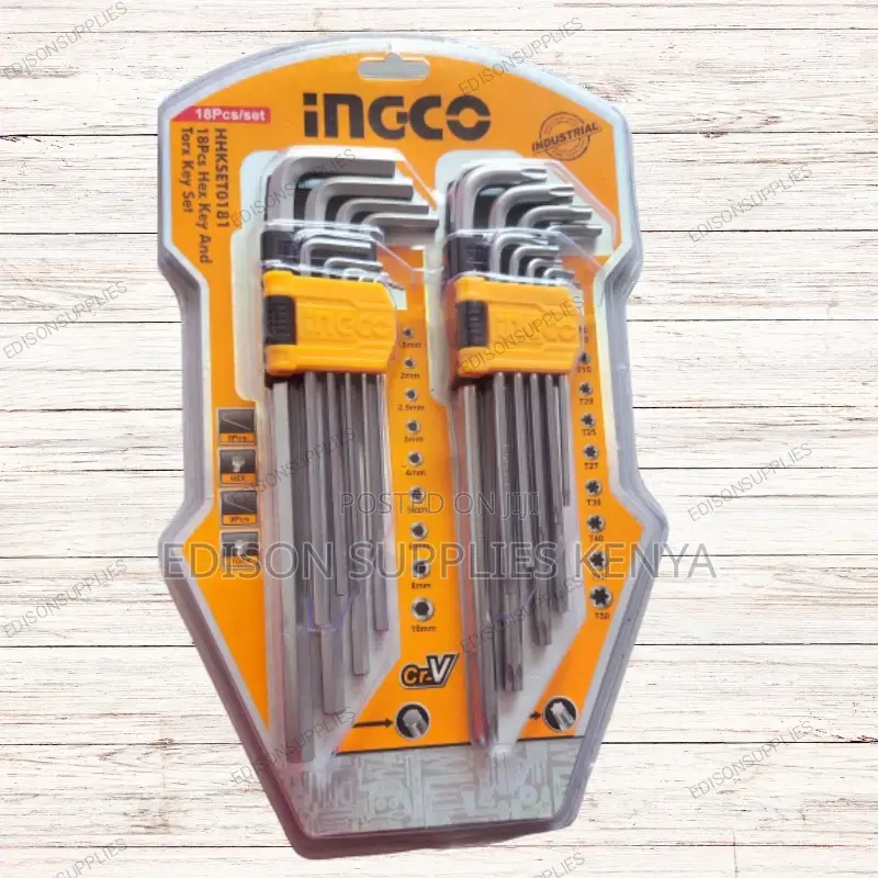 Ingco 18 PCS Hex Key and Torx Key Set Allen Keys Set