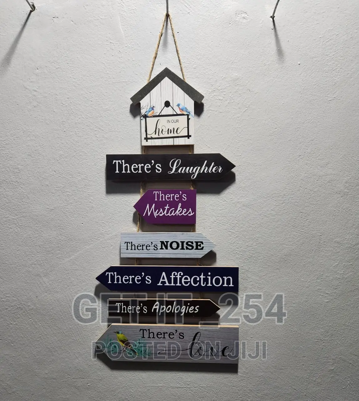 Hanging Board Wooden House Rules