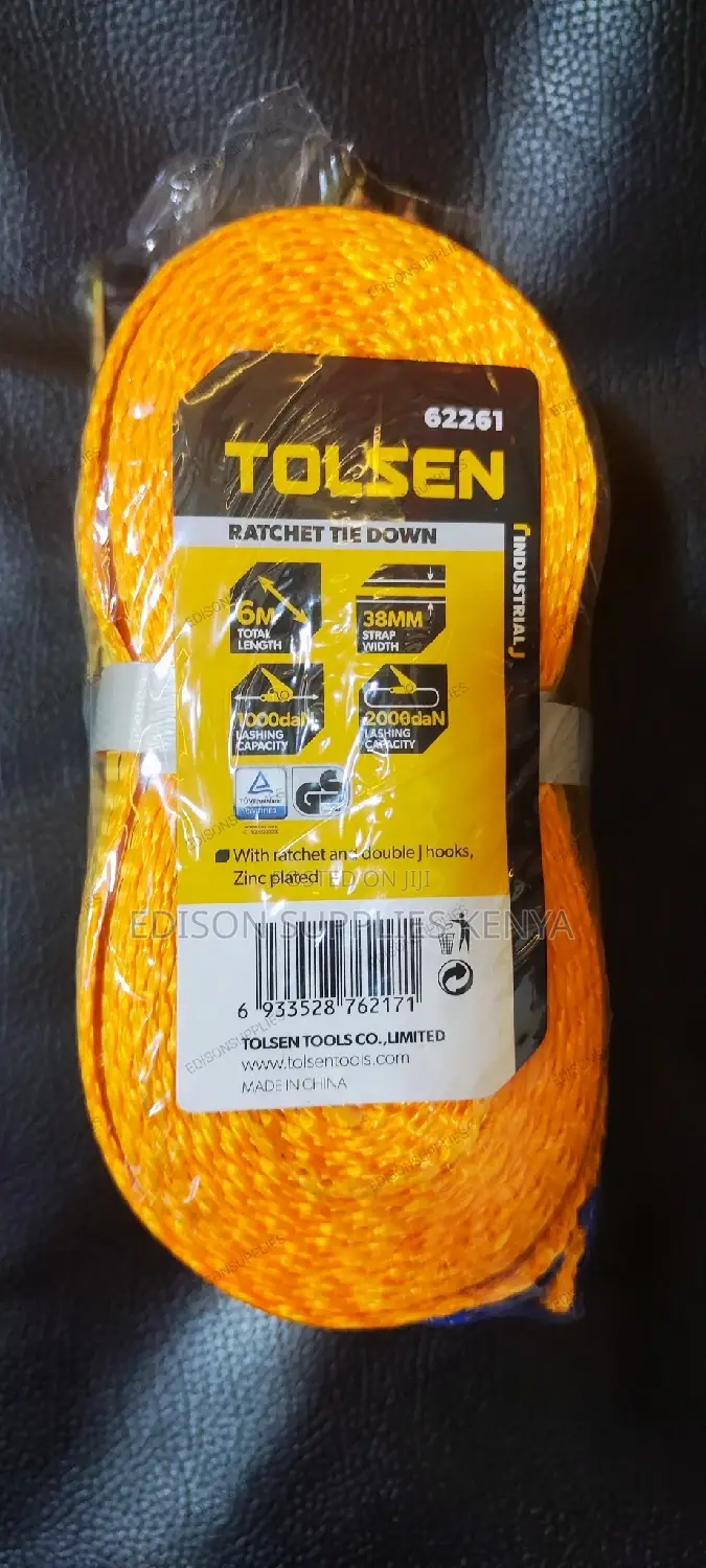 Tolsen Ratchet Tie Down 6m - 2 Ton Cargo Lashing Straps