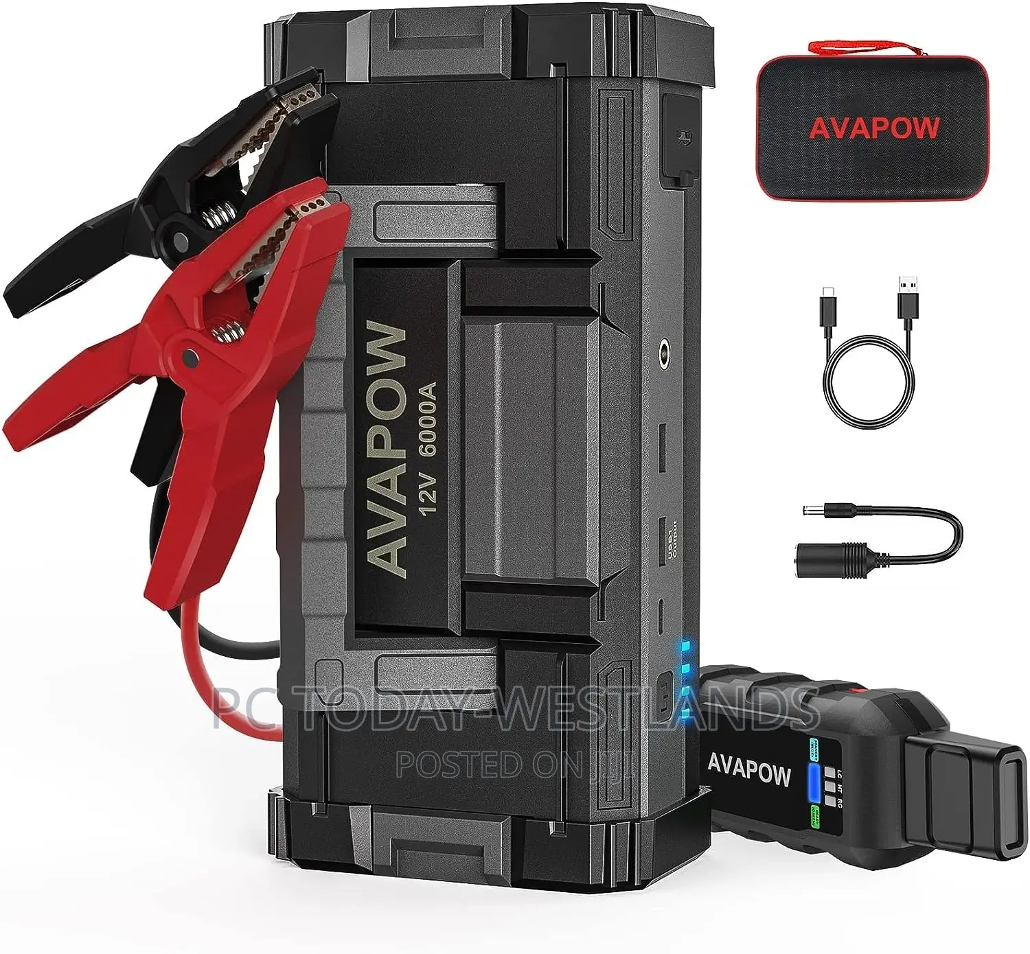 Avapow 6000a Car Battery Jump Starter All Gas or Up to 12l