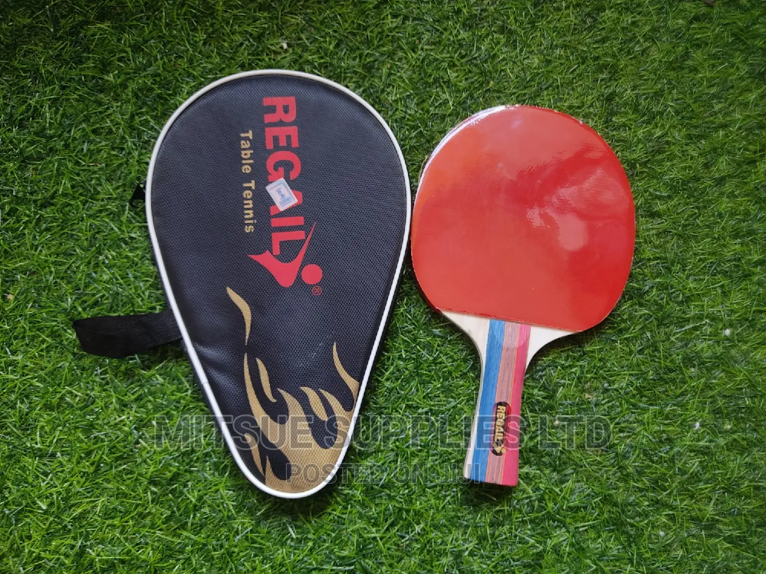 Table Tennis Bat Wood-Ruber Sponge With Carry Case, Regail