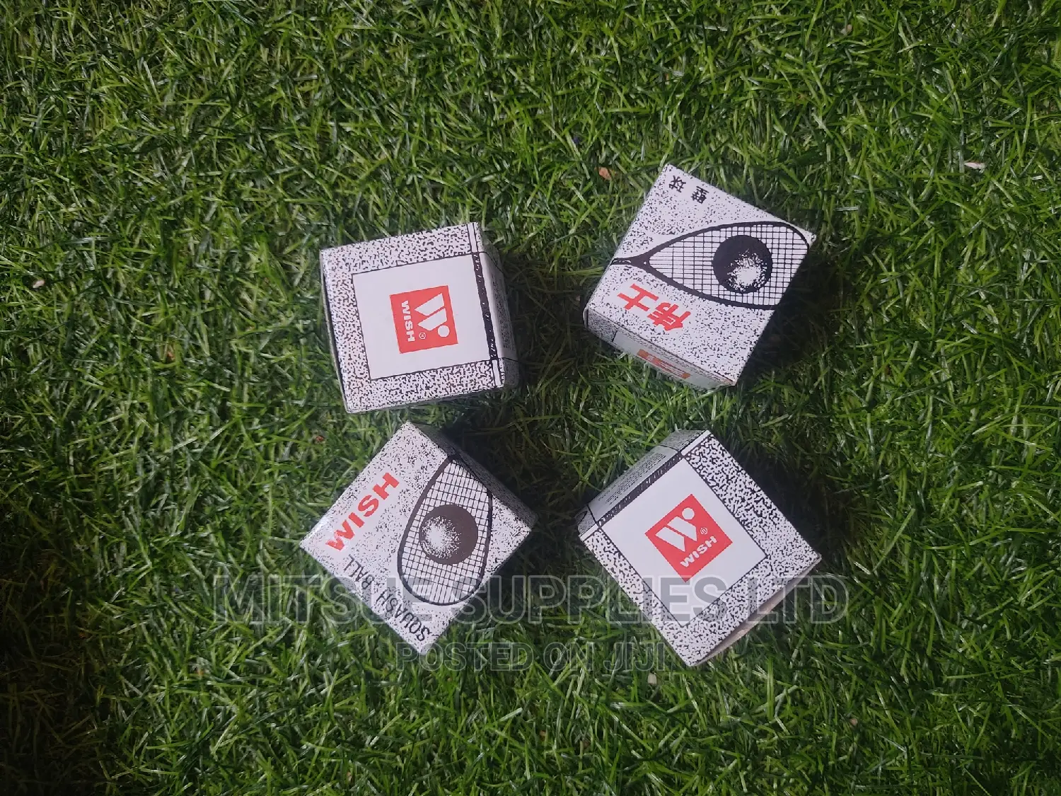 A Set of 4 Wish Squash Ball Double Yellow Dot