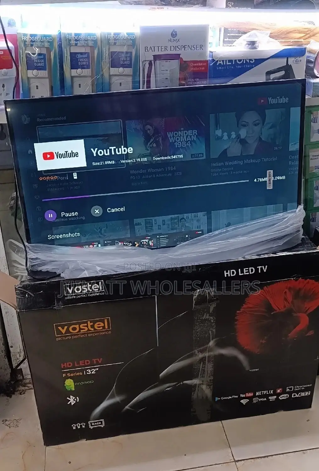 Vastel 32" Smart TV HD LED Android TV Watch Netflix,Youtube