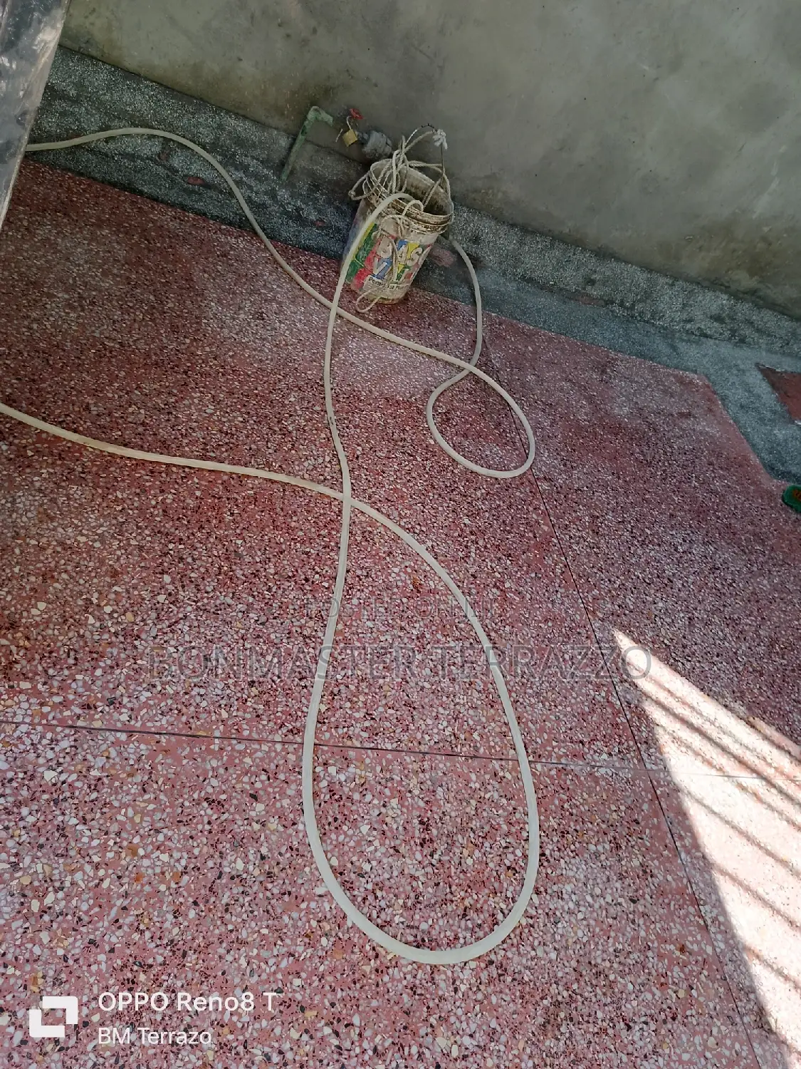 Red White Cement Floor Terrazo