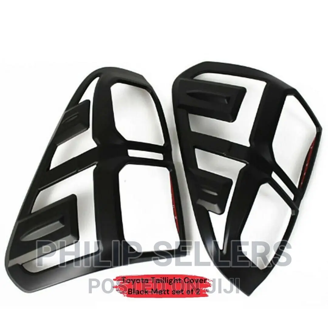Toyota Hilux 2016 - 2020 Taillight Cover Matt Black and Ch