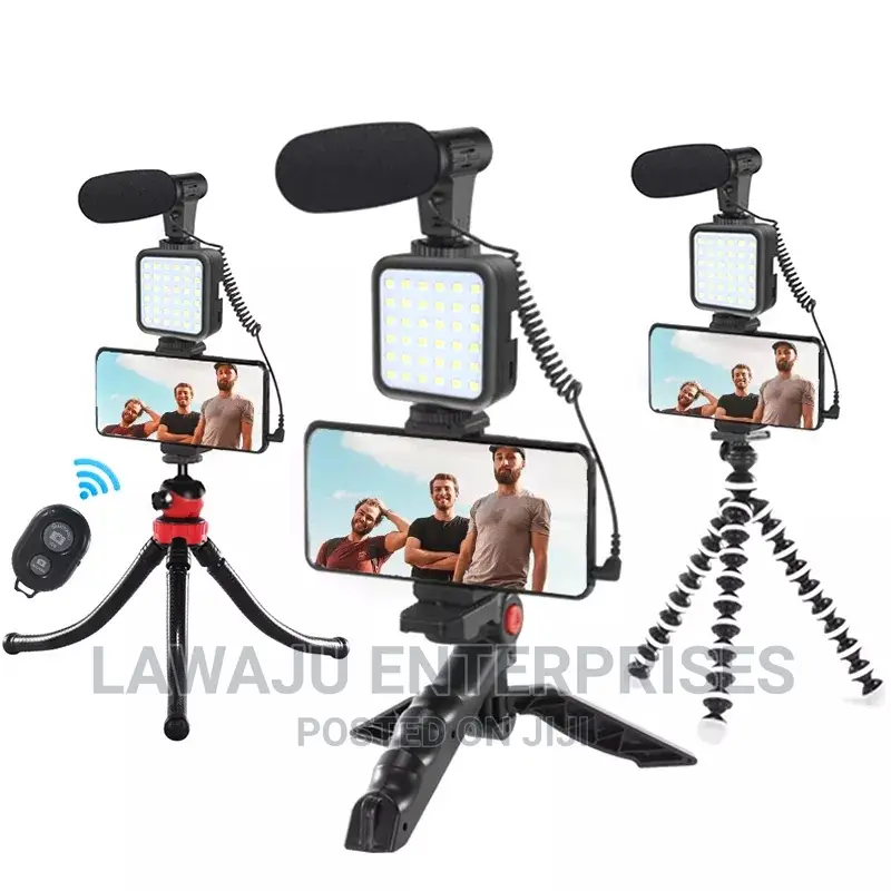 4 in 1 Microphone, Selfie Light, Tripod Stand,