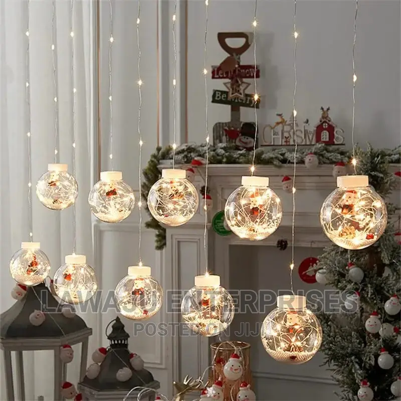 10pcs Christmas Ball LED Curtain Light String