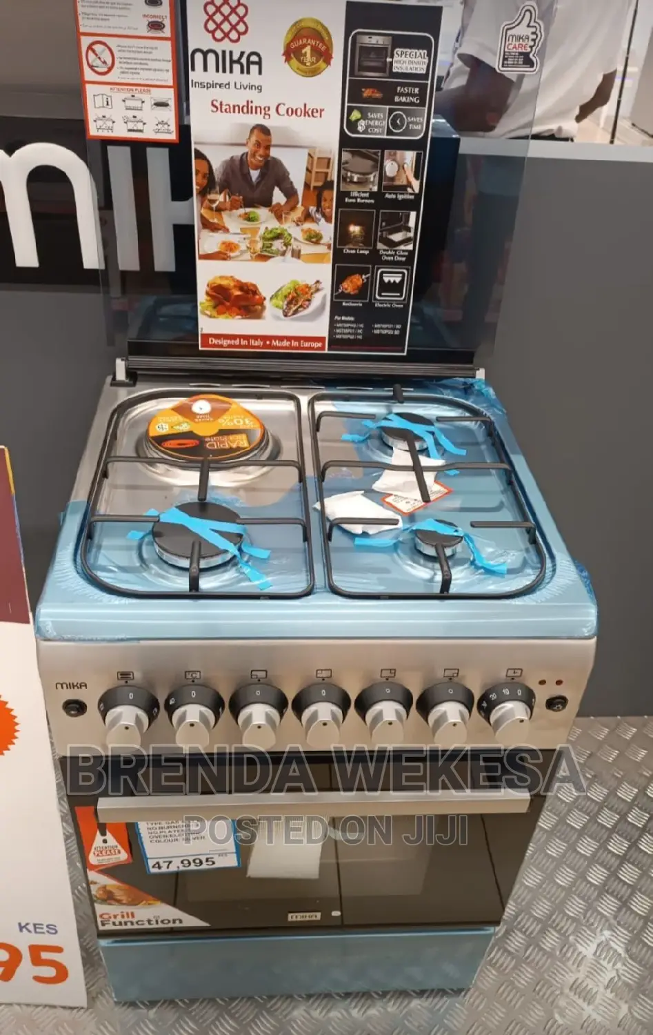 , 3G+1E, Electric Oven, 4F, With Rotisserie, Silver