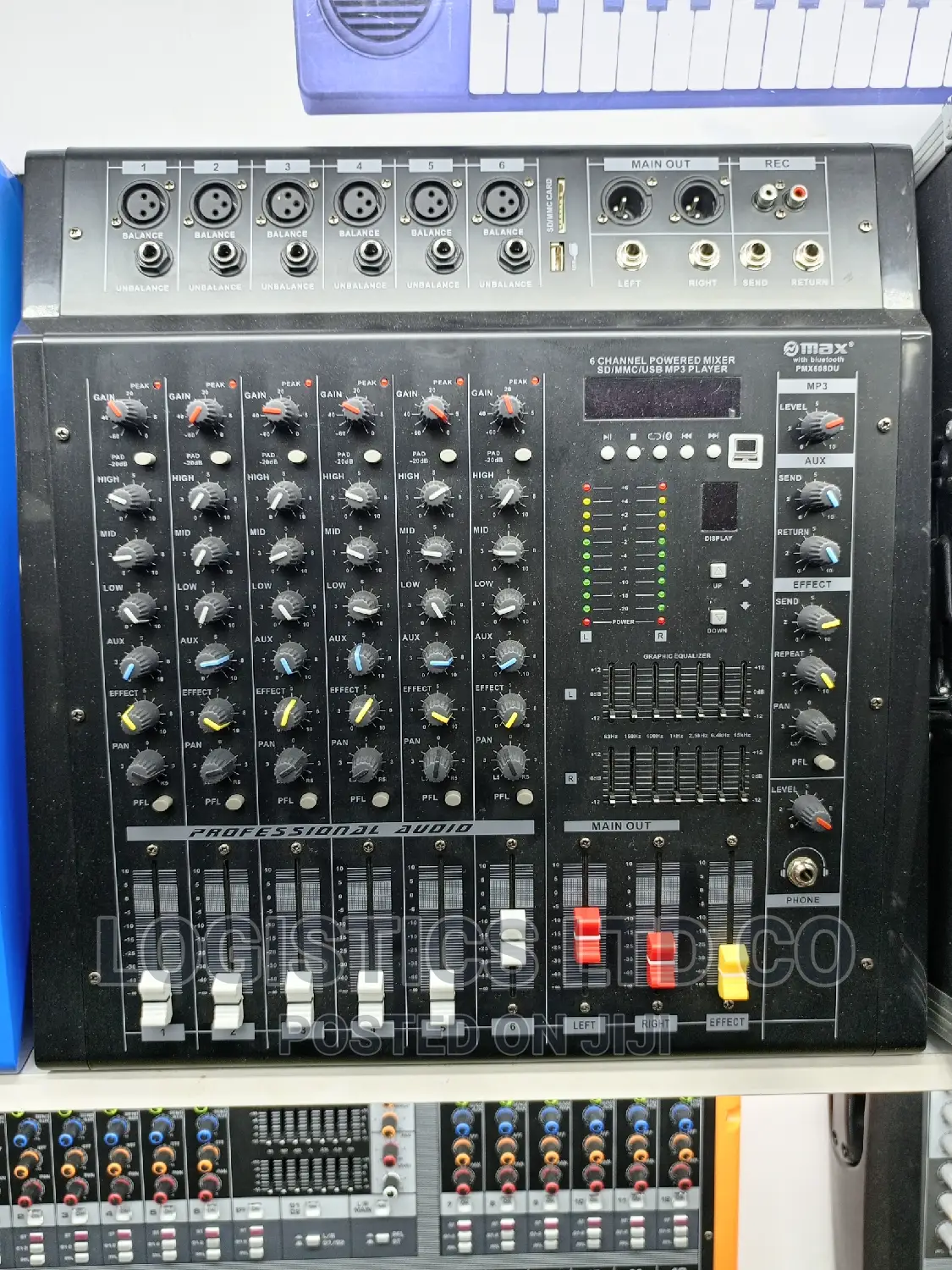 Omax Audio Powered Mixer, 6channel With Bluetooth and USB