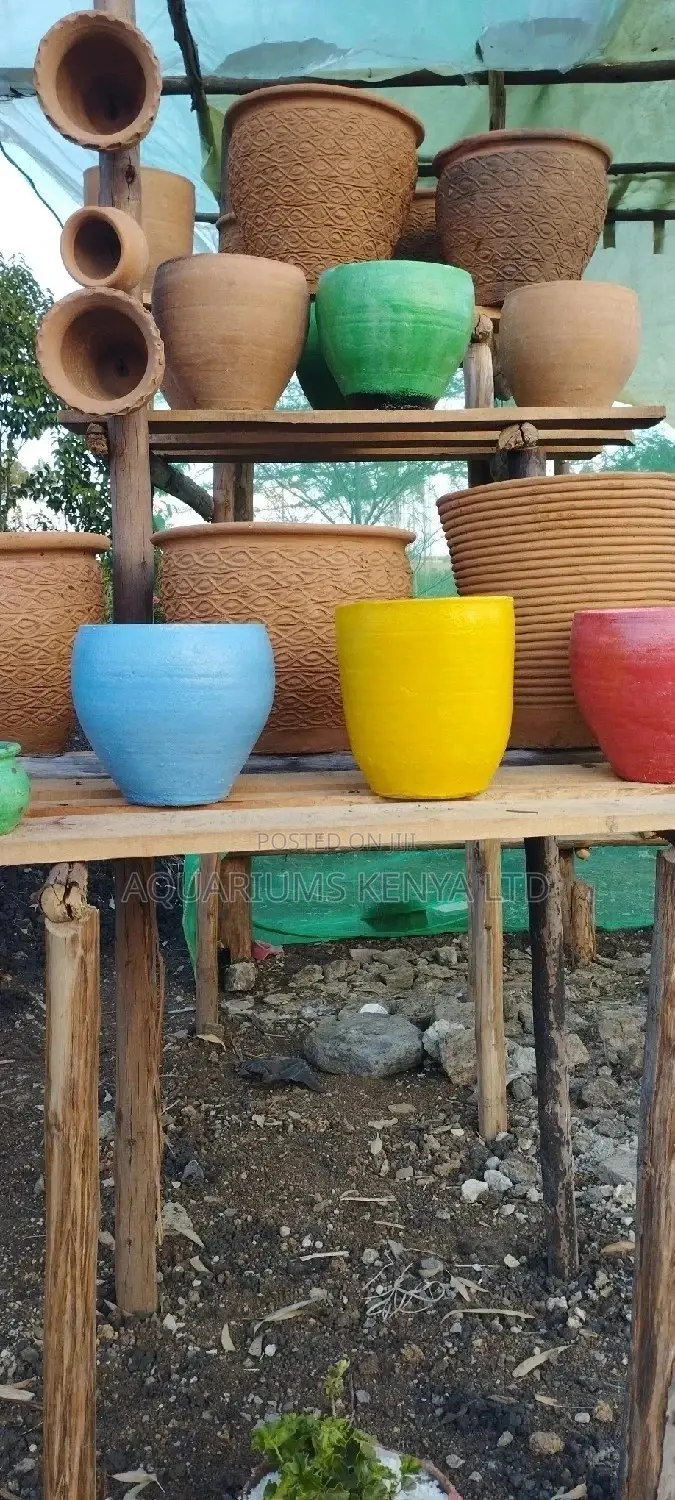 Blue,Yellow,Red Garden Flower Pots