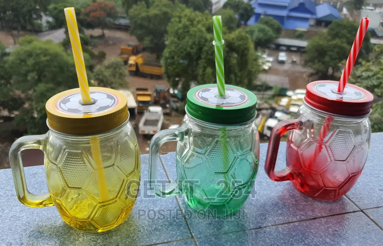 Glass Smoothie Cup Maison Jar With Straw
